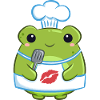 Küchenfrosch mit Kussabdruck