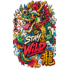 Stay Wild Drachen Neon Pop