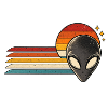 Retro Alien Regenbogenpfad