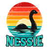 Nessie Loch Ness Sonnenuntergangsillustration