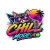 Katzen Chillmodus Neon 80er
