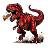 Feuerroter Dino Roar Sticker