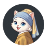 Mädchen mit dem Perlenohrring Katze