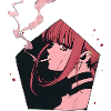 Roter Nebel Manga-Charakter Zigarette