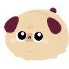 Pubbiges Kawaii-Mopsgesicht