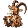 Steinbock mit Latte Macchiato