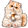 Süße Perserkatze mit Latte Macchiato