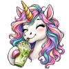 Einhorn mit Matcha Latte