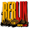 Berlin Skyline Retro Stadt Silhouette