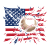 Patriotische US-Flagge-Baseball-Grafik
