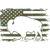 Tarn-US-Flagge-Bison-Silhouetten-Design