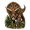 Farbenfroher Triceratops mit Muster