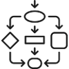 Algorithmus-Flussdiagramm-Linien-Symbol