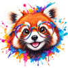 Roter Panda mit Brille