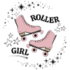 Pinke Rollschuhe im Sternenkreis