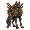 Steampunk-Wolf mit Zahnrädern