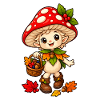 Pilz-Elfe mit Herbstkorb