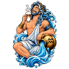 Wassermann mit Latte Macchiato