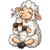 Süßes Schaf mit Latte Macchiato