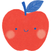 Roter Apfel lächelt