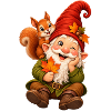 Wichtel mit Eichhörnchen
