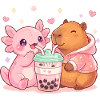 Axolotl, Capybara, Kawaii