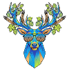 Hirsch Mit Hopfen Poly Art