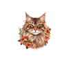 Florale Maine Coon Katze