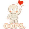 Skelettherzballon OOPS