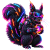 Neon Cyber-Eichhörnchen