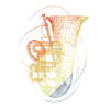 Tuba Zeichnung Retro