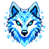 Arctic Wolf Pixel Blue