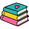 Bücherstapel Herz Design
