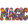 Magischer Psychedelic Schriftzug