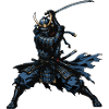 Dunkler Samurai im Schatten