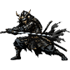 Dunkler Samurai im Kampfanzug