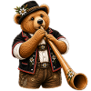 Alpenbär mit Alphorn