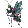 Rosenflügel-Mantis im Blumenstil