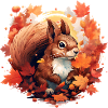 Herbstliches Eichhörnchen im Laub