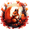 Herbstliches Eichhörnchen Natur Design