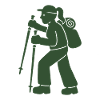 Bergwanderer mit Stöcken
