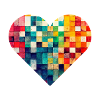 Mehrfarbiges Mosaikherz
