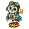 Steampunk-Eule mit Zahnrädern