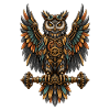 Steampunk-Eule mit Zahnrädern