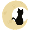 Mondbeschienene Katzensilhouette