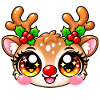 Kawaii-Hirsch leuchtende Stechpalme