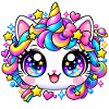 Kawaii Regenbogeneinhorn