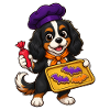Cavalier Spaniel backt Fledermaus-Halloween-Kekse