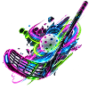 Neonfarbenes Floorball Feuerwerk