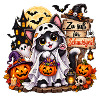 Süße Hexenkatze im Halloween-Look